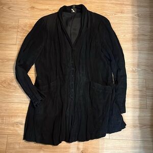 Eileen Fisher black shawl collar cardigan blazer